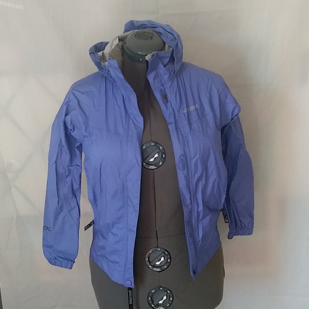 Purple marmot rain jacket with hood